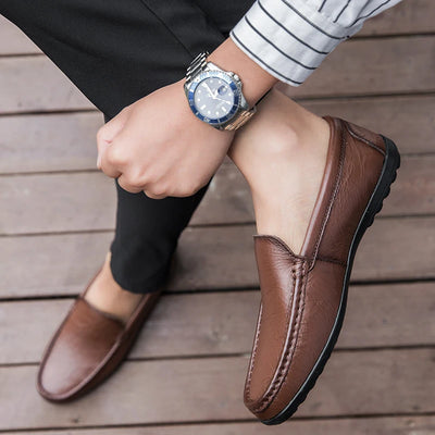 Mocassins orthopédiques en similicuir pour homme, confort et élégance