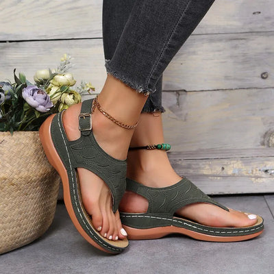 Sandalias de cuña ortopédicas cómodas para mujer.