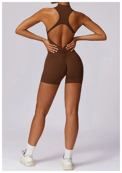 Fitness shorts jumpsuit