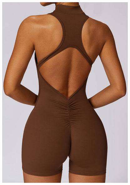 Fitness shorts jumpsuit