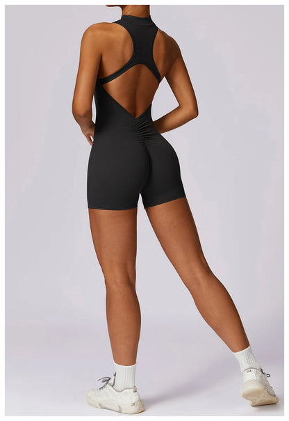 Fitness shorts jumpsuit