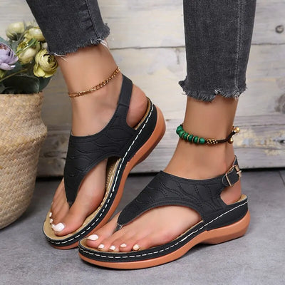 Sandalias de cuña ortopédicas cómodas para mujer.