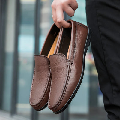 Mocassins orthopédiques en similicuir pour homme, confort et élégance