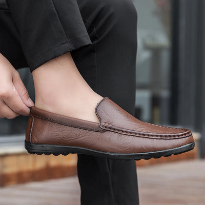 Mocassins orthopédiques en similicuir pour homme, confort et élégance