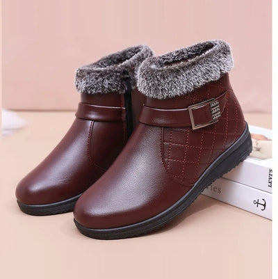 Bottines orthopédiques en similicuir doublées de fourrure
